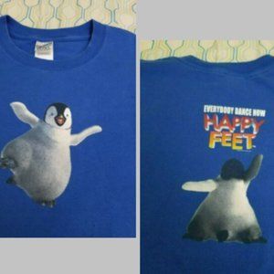 Happy Feet T-shirt Promo Part 2 Dancing Penguin T-Shirt Women Sz L 10/12  Pink